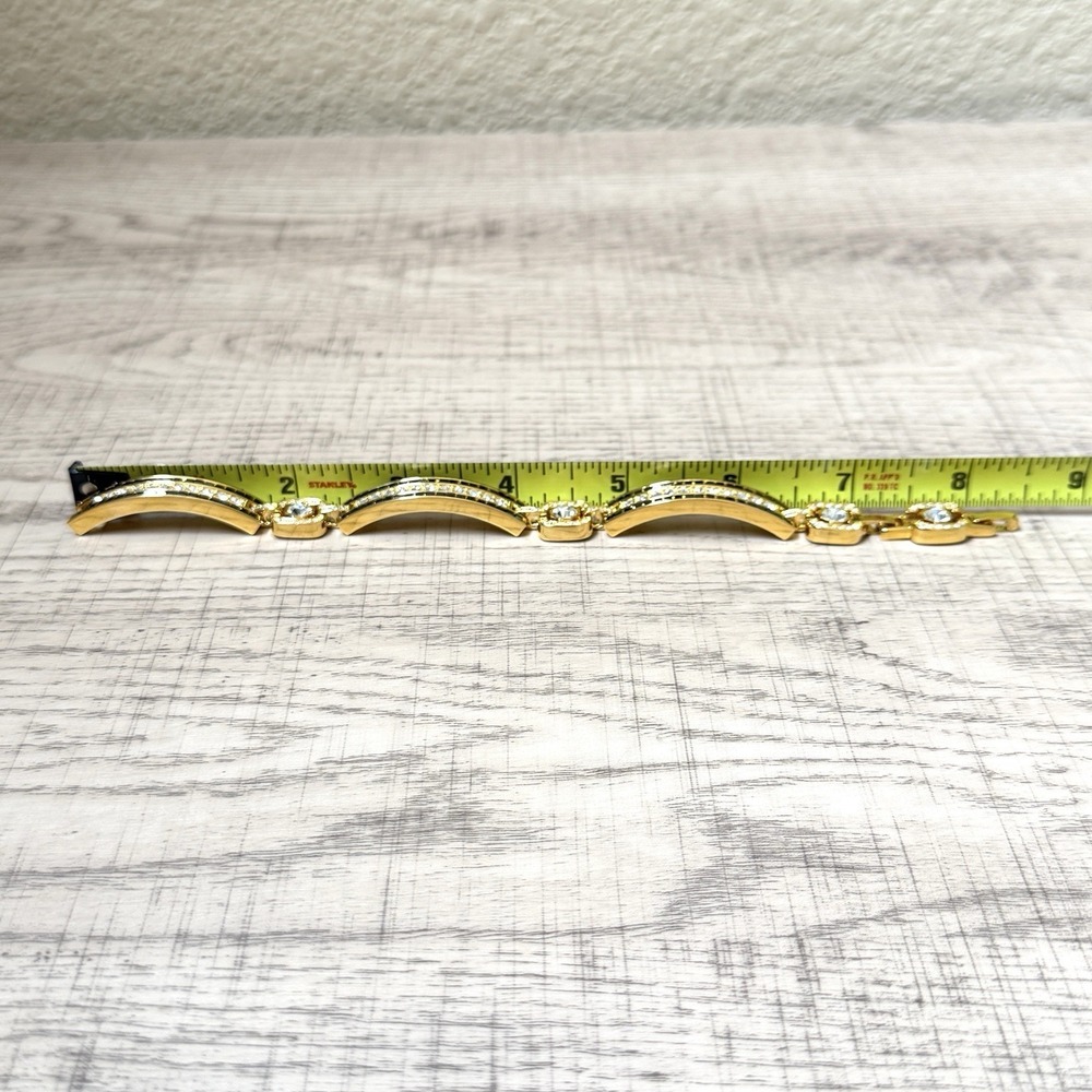 Camrose & Kross JBK Black & Clear Rhinestone Gold Tone Bracelet 8.5" - Picture 11 of 11